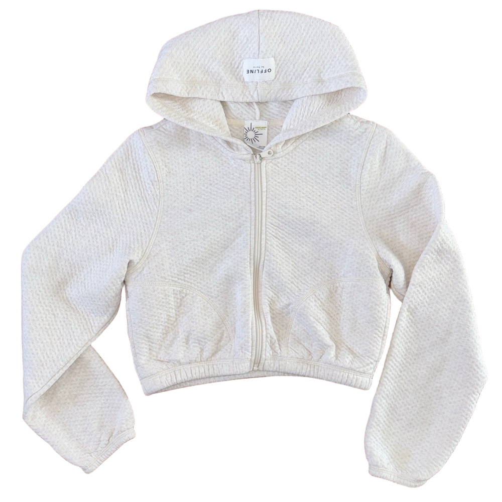 Aerie Offline Zip Sweatshirt Size XS Cream Hoodie Size XS
